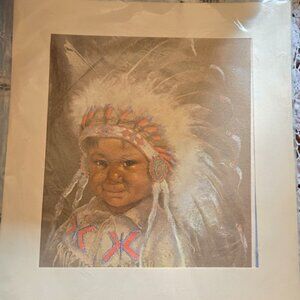 Native American Portrait Art Print by Dorothy Oxborough (Johnson)